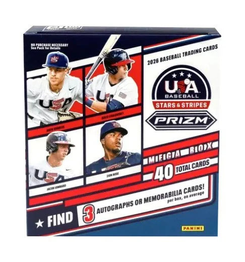 2026 Panini USA Stars & Stripes Prizm Baseball Mega Box (Ships Sealed Only) - B