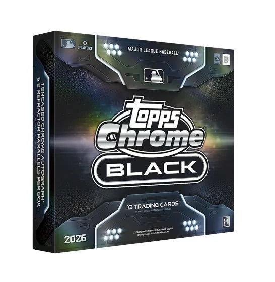 2026 Topps Chrome Black Baseball Hobby 12 Box Case (Ships Sealed Only) - B2