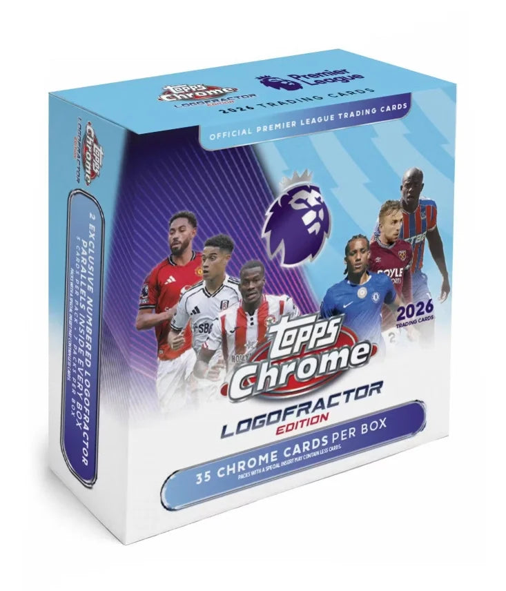 2026 Topps Chrome Premier League Soccer Logofractor Box (Ships Sealed Only)