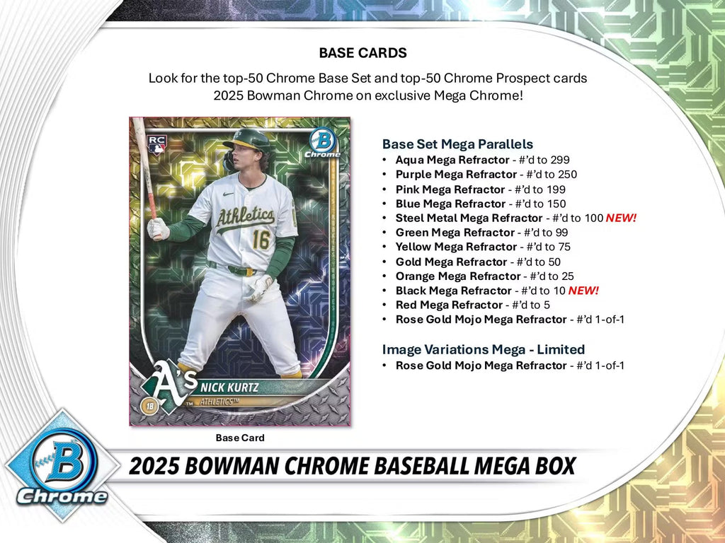 2025 Topps Bowman Chrome Baseball Mega Trading Cards