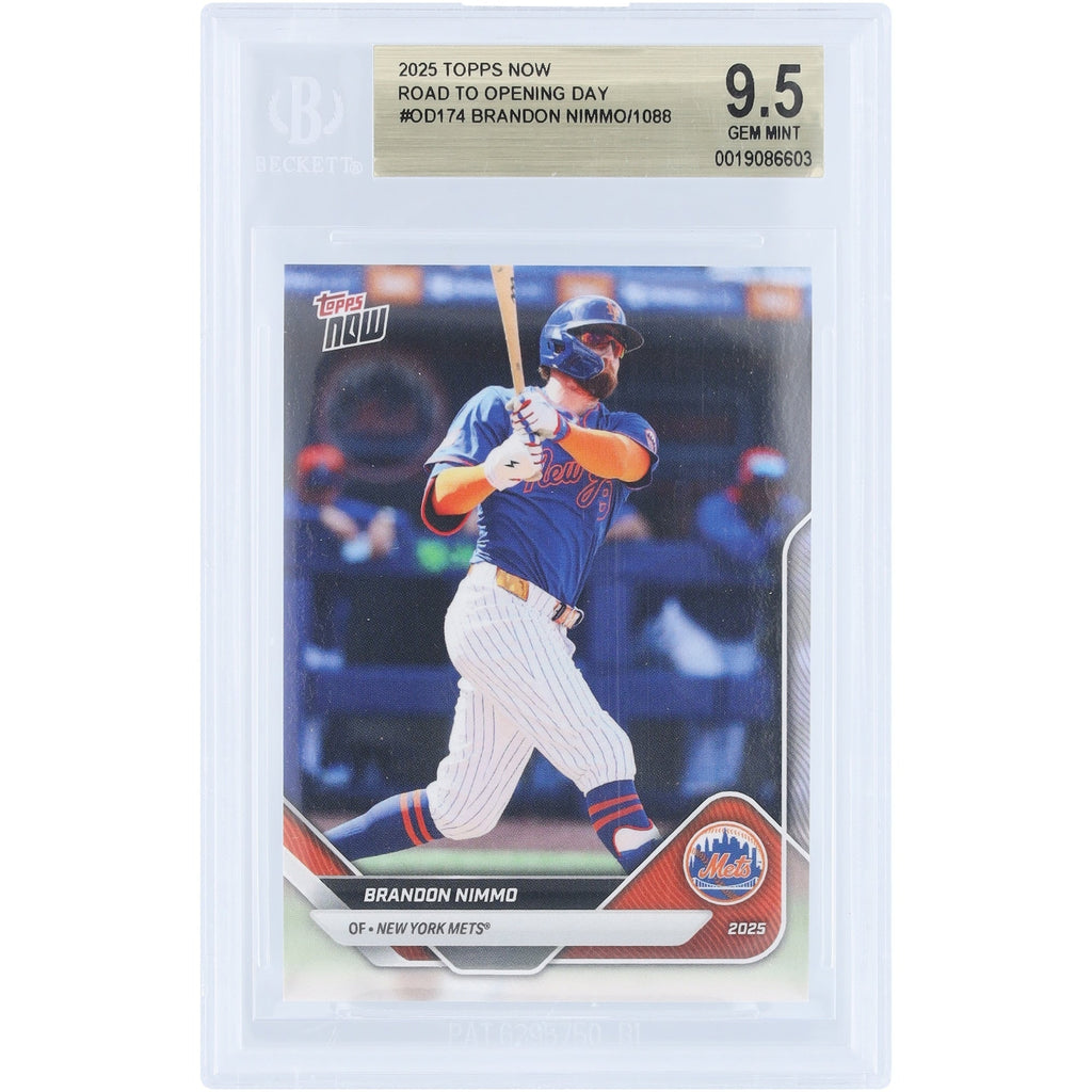 Brandon Nimmo New York Mets 2025 Topps Now Road to Opening Day #OD-174 BGS Authenticated 9.5 Card