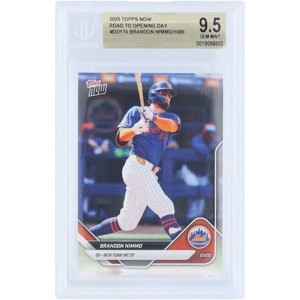 Brandon Nimmo New York Mets 2025 Topps Now Road to Opening Day #OD-174 BGS Authenticated 9.5 Card