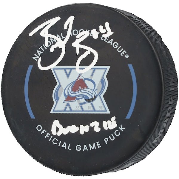 Brent Burns Colorado Avalanche Autographed Fanatics Authentic Official Game Puck with "Burnzie" Inscription