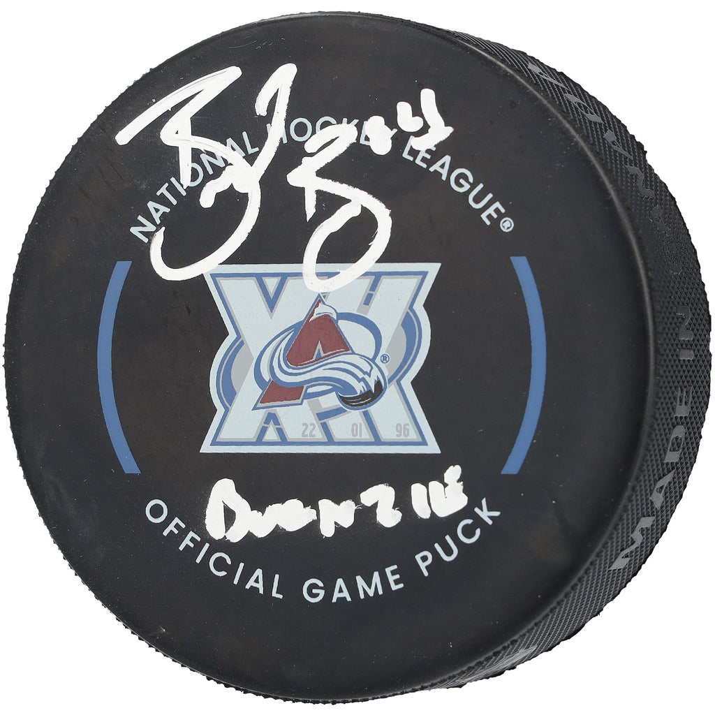 Brent Burns Colorado Avalanche Autographed Fanatics Authentic Official Game Puck with "Burnzie" Inscription