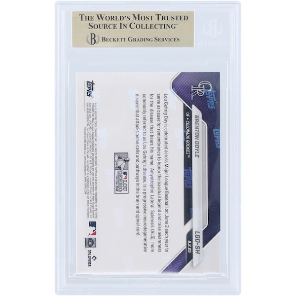 Brenton Doyle Colorado Rockies 2025 Topps Now Lou Gehrig Day #LGD-SH BGS Authenticated 9.5 Card