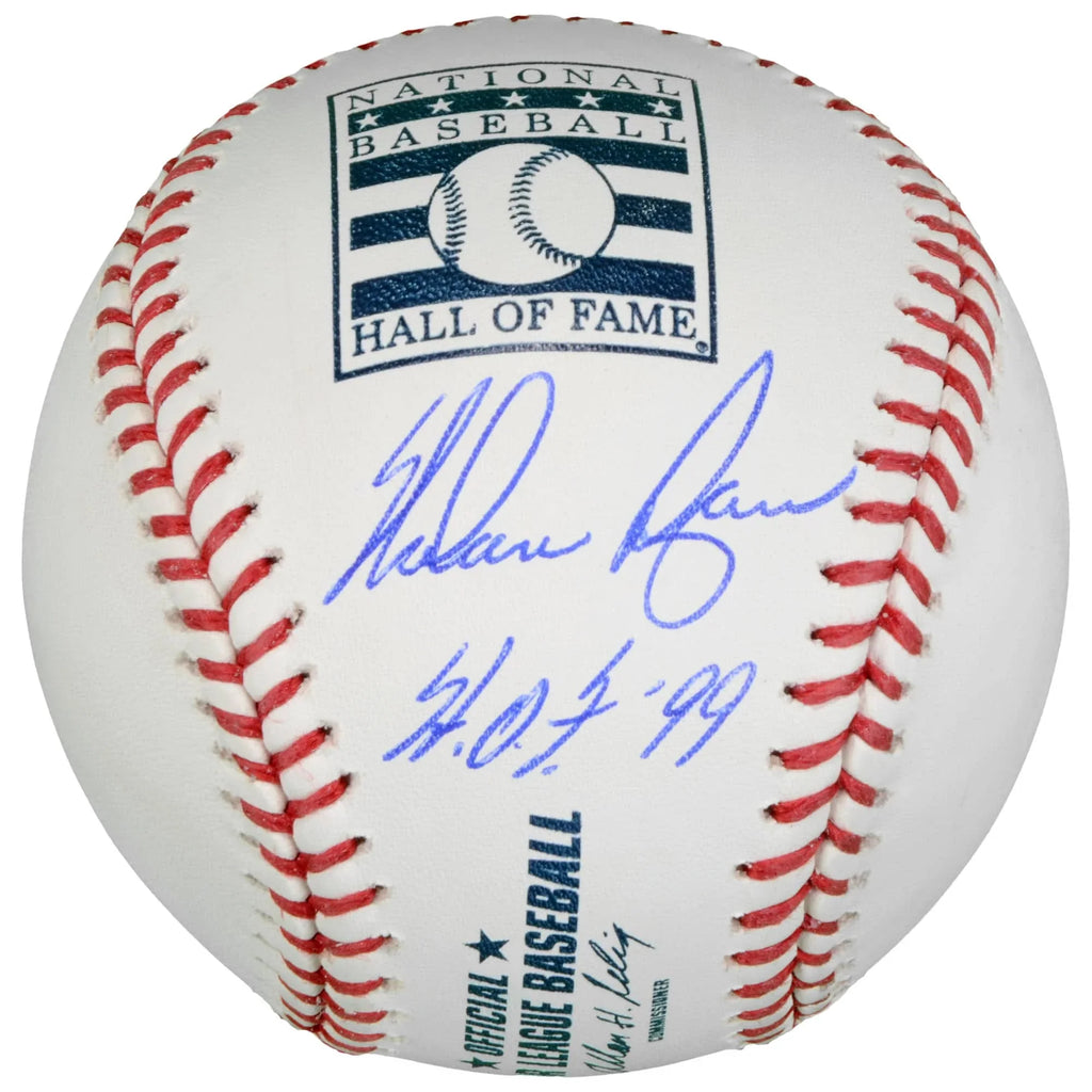 Nolan Ryan Signed Texas Rangers Baseball HOF 99 Inscription