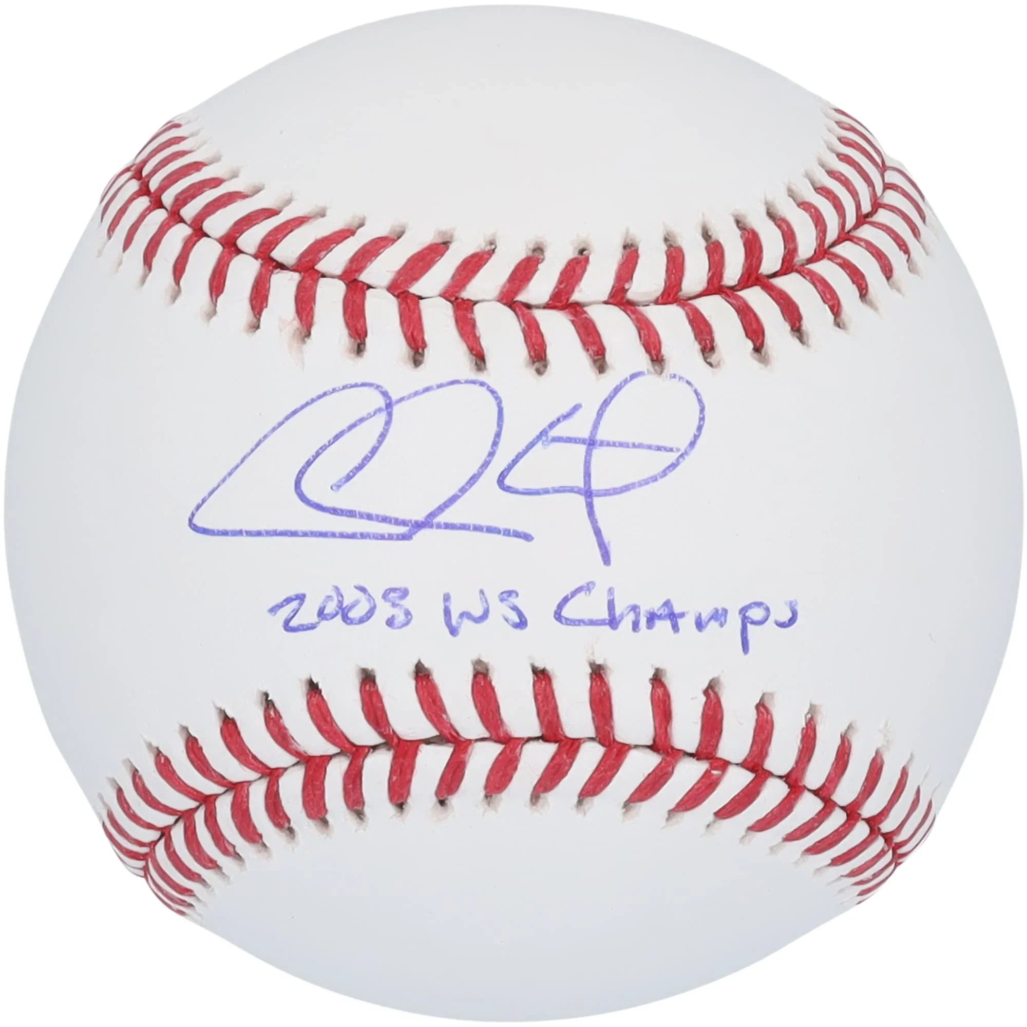 Chase Utley Signed Baseball | 2008 World Series Champs Inscription