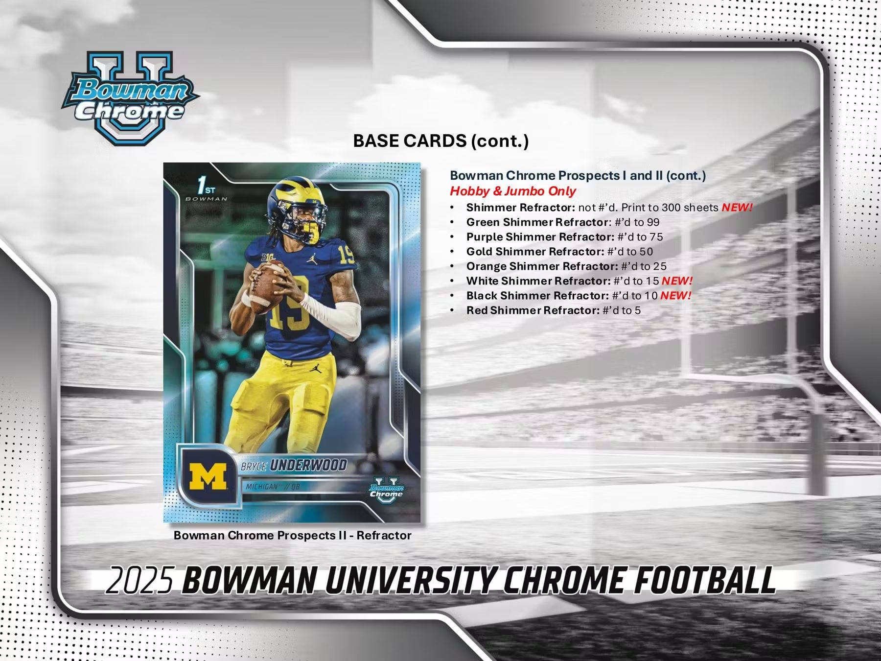 2025 Topps Bowman University Chrome Football Breaker Delight Trading Cards