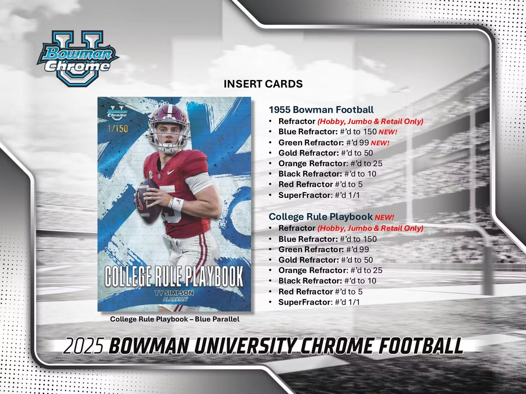 2025 Topps Bowman University Chrome Football Breaker Delight Trading Cards