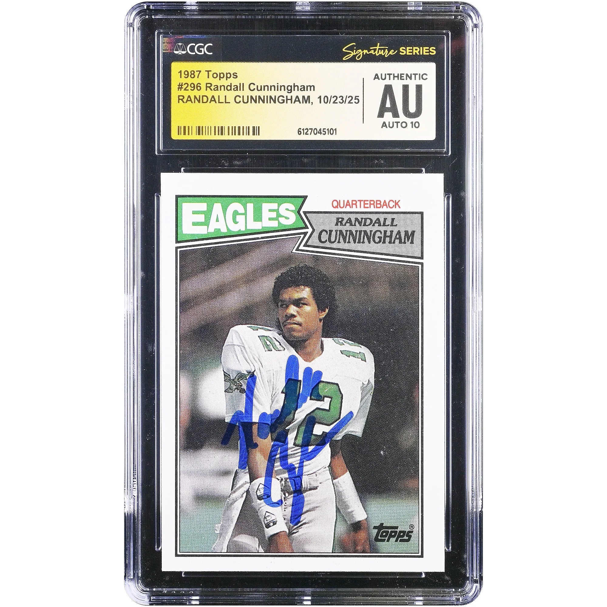 Randall Cunningham Signed 1987 Topps #296 Rookie Card | CGC Graded Auto 10