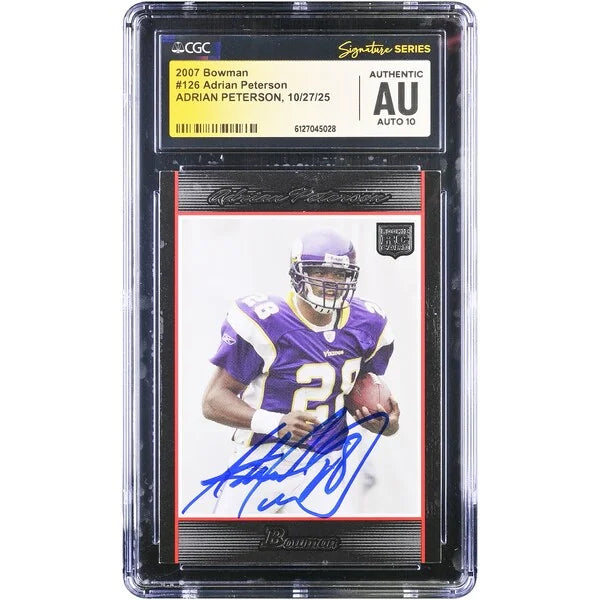 Adrian Peterson Signed 2007 Bowman #126 Rookie Card | CGC Graded
