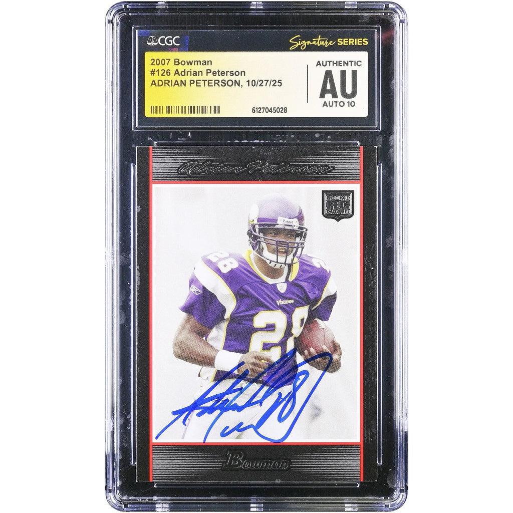 Adrian Peterson Signed 2007 Bowman #126 Rookie Card | CGC Graded
