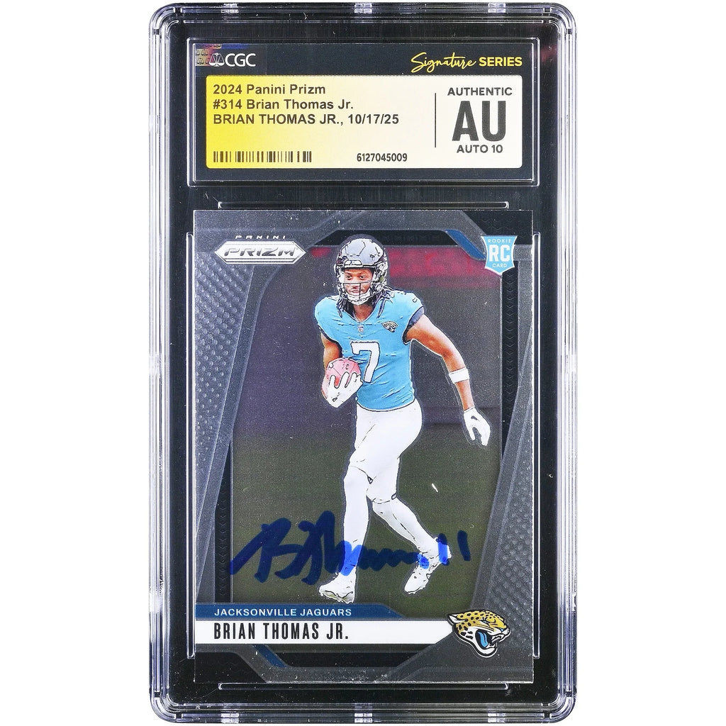 Brian Thomas Jr. Signed 2024 Panini Prizm #314 Rookie Card | CGC Graded