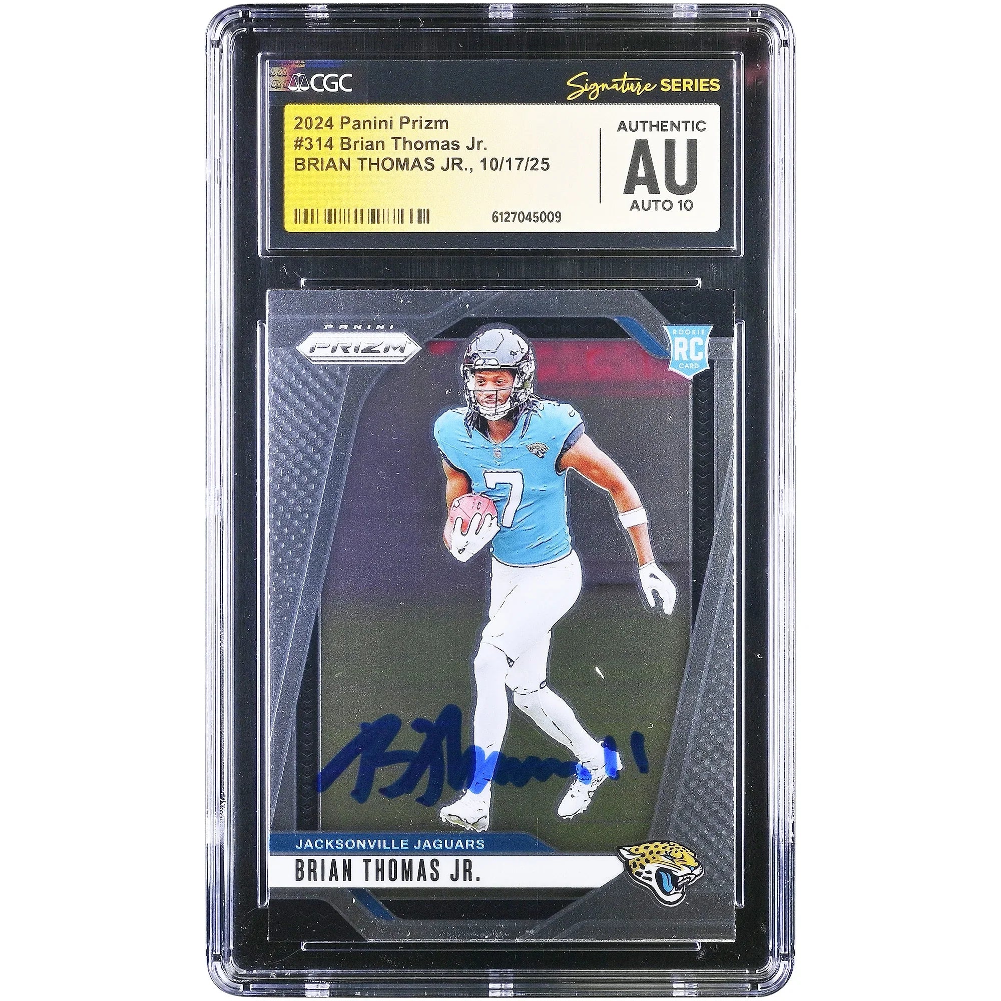Brian Thomas Jr. Signed 2024 Panini Prizm #314 Rookie Card | CGC Graded