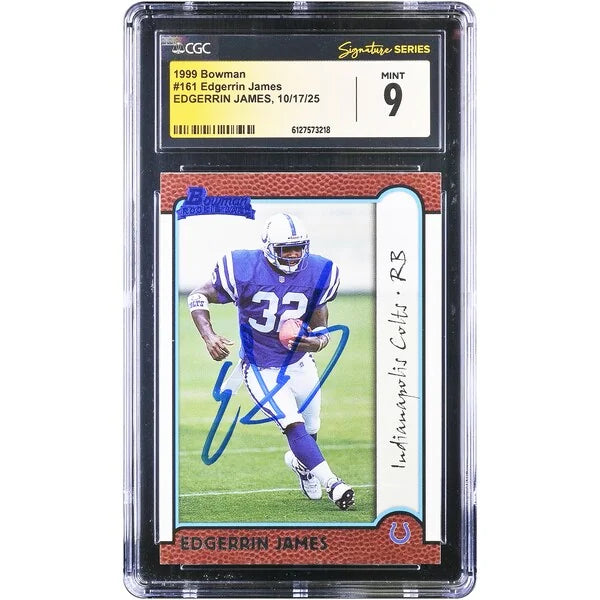 Edgerrin James Signed 1999 Bowman Chrome #161 Rookie Card | CGC Mint 9