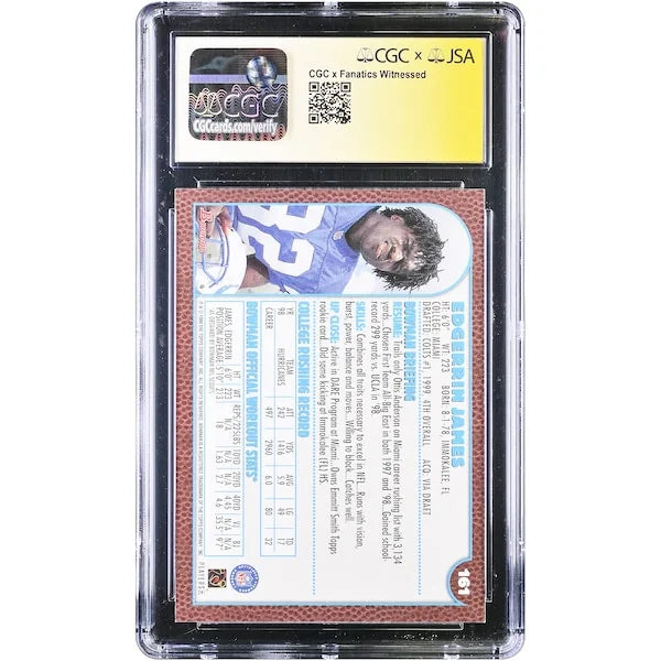 Edgerrin James Signed 1999 Bowman Chrome #161 Rookie Card | CGC Mint 9