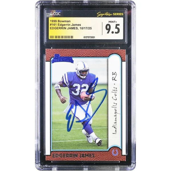 Edgerrin James Signed 1999 Bowman Chrome #161 Rookie Card | CGC 9.5