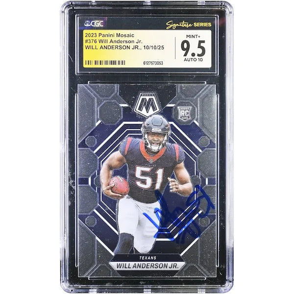Will Anderson Jr. Signed 2023 Panini Mosaic #376 Rookie Card | CGC 9.5