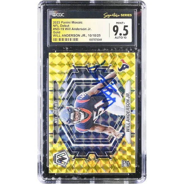 Will Anderson Jr. Signed 2023 Panini Mosaic Gold Rookie Card | CGC 9.5