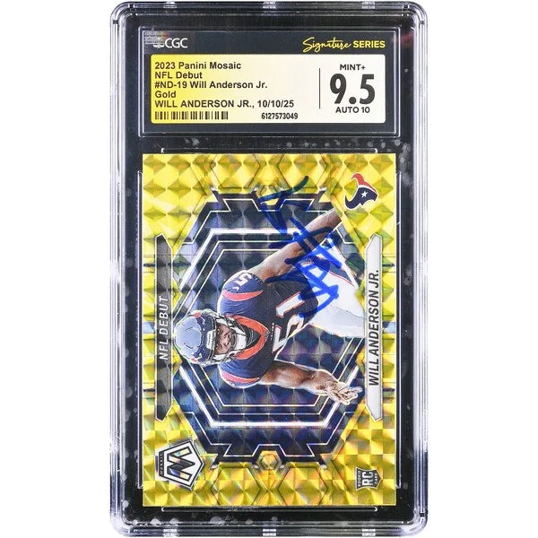 Will Anderson Jr. Signed 2023 Panini Mosaic Gold Rookie Card | CGC 9.5