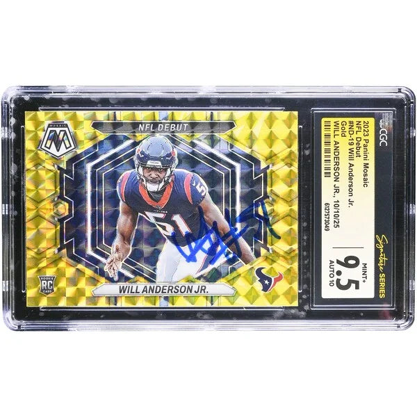 Will Anderson Jr. Signed 2023 Panini Mosaic Gold Rookie Card | CGC 9.5