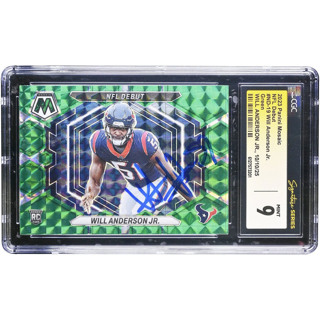 Will Anderson Jr. Signed 2023 Panini Mosaic Rookie Card | CGC Authenticated Mint 9