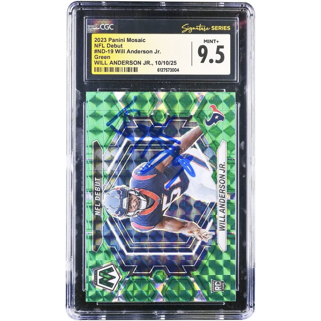 Will Anderson Jr Signed 2023 Panini Mosaic Rookie Card | CGC Authenticated 9.5