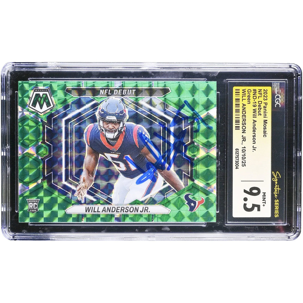 Will Anderson Jr Signed 2023 Panini Mosaic Rookie Card | CGC Authenticated 9.5