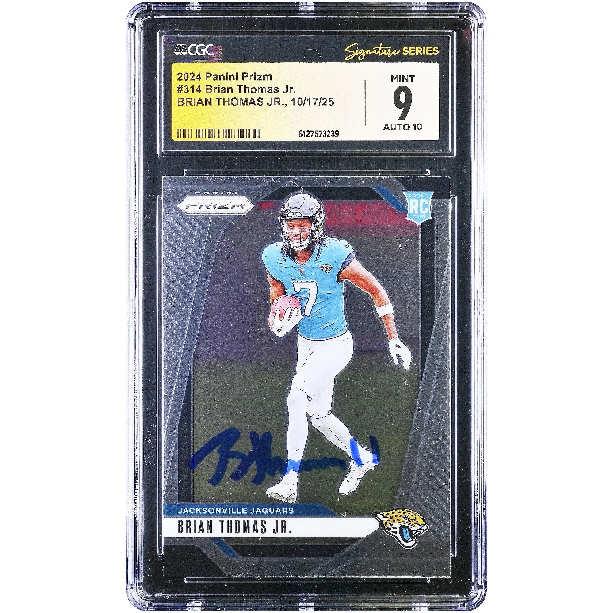 Brian Thomas Jr. Signed 2024 Panini Prizm #314 Rookie Card | CGC 9