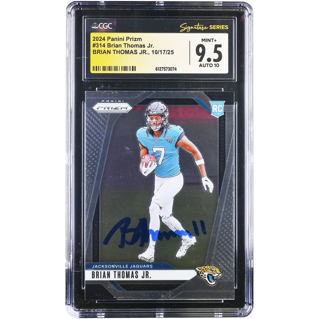 Brian Thomas Jr Signed 2024 Panini Prizm #314 Rookie Card | CGC 9.5