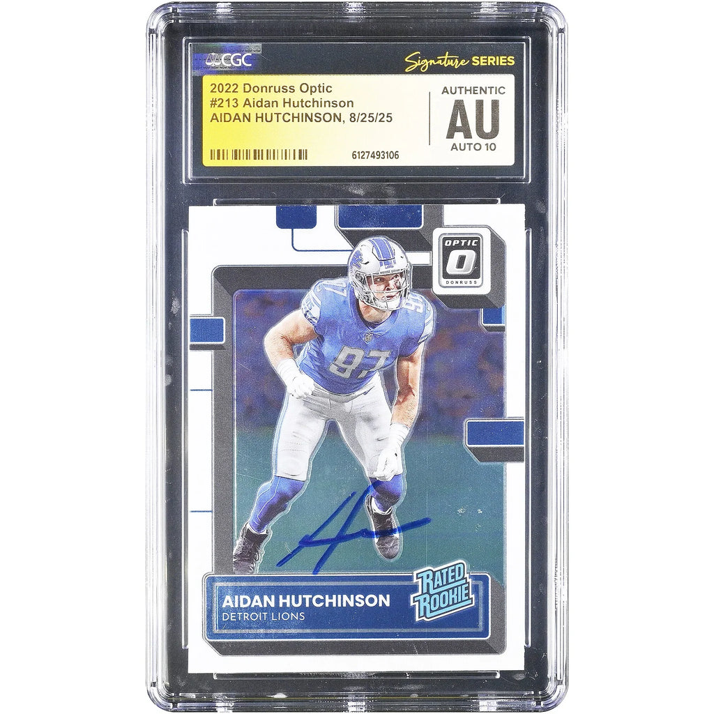 Aidan Hutchinson Signed 2022 Panini Donruss Optic #213 Rookie Card | CGC Auto 10