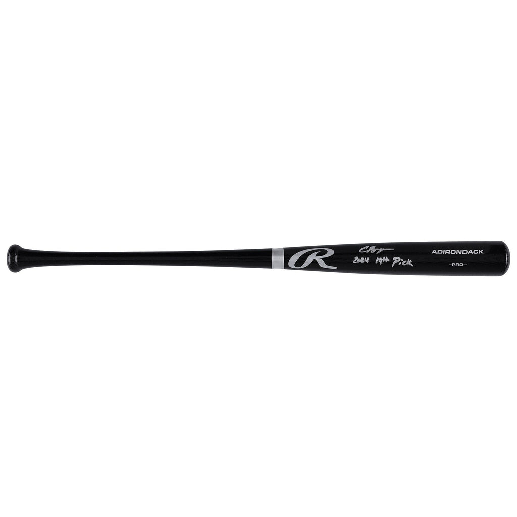 Carson Benge New York Mets Autographed Fanatics Authentic Black Rawlings Pro Bat with "2024 19th Pick" Inscription