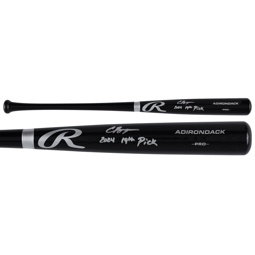 Carson Benge New York Mets Autographed Fanatics Authentic Black Rawlings Pro Bat with "2024 19th Pick" Inscription