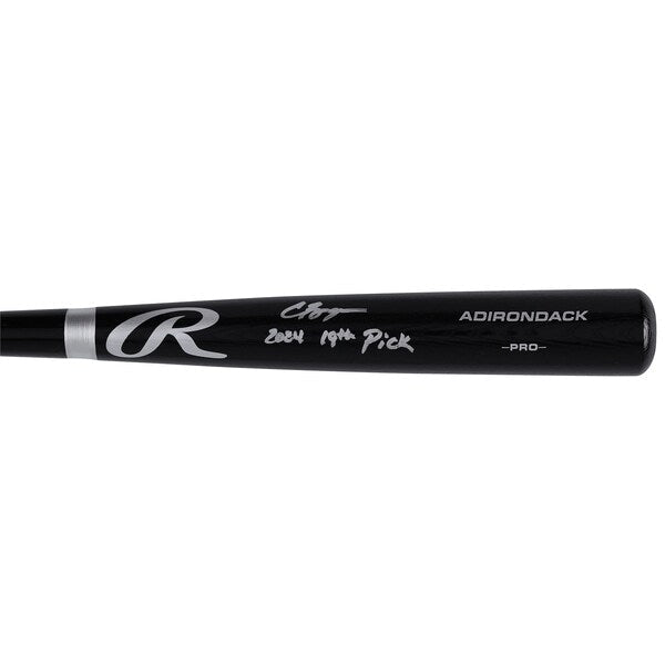 Carson Benge New York Mets Autographed Fanatics Authentic Black Rawlings Pro Bat with "2024 19th Pick" Inscription
