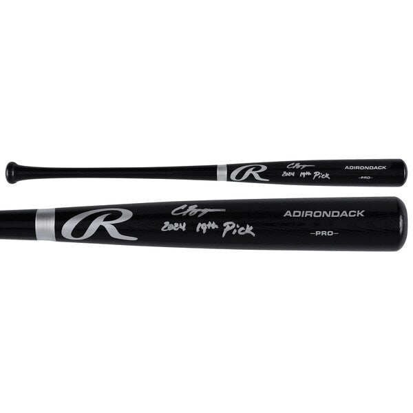 Carson Benge New York Mets Autographed Fanatics Authentic Black Rawlings Pro Bat with "2024 19th Pick" Inscription