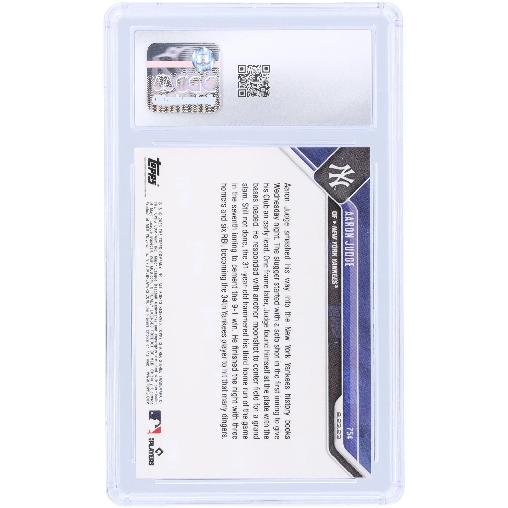 Aaron Judge 2023 Topps Now #754 Card | CGC Graded 10