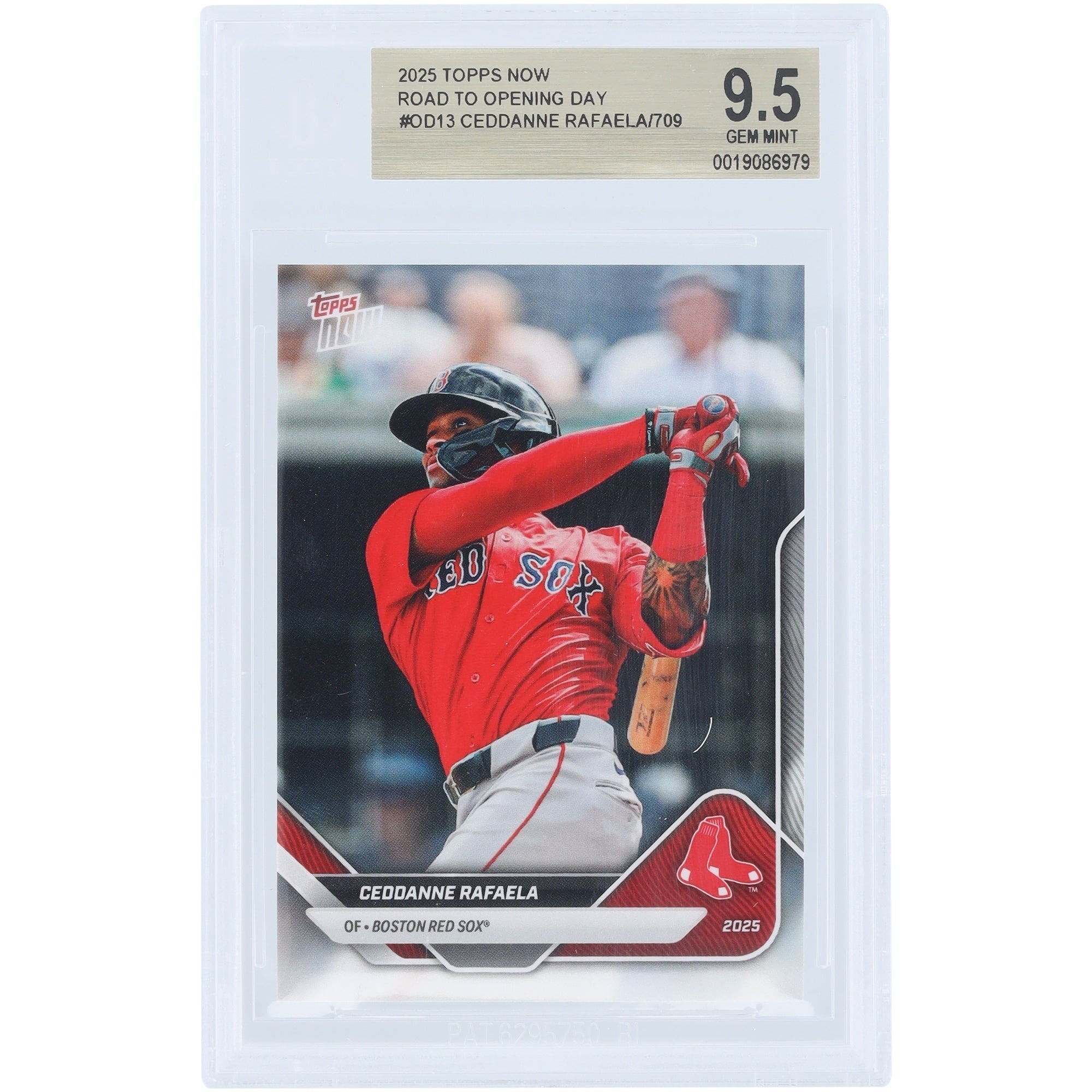 Ceddanne Rafaela Boston Red Sox 2025 Topps Now Road to Opening Day #OD-13 BGS Authenticated 9.5 Card