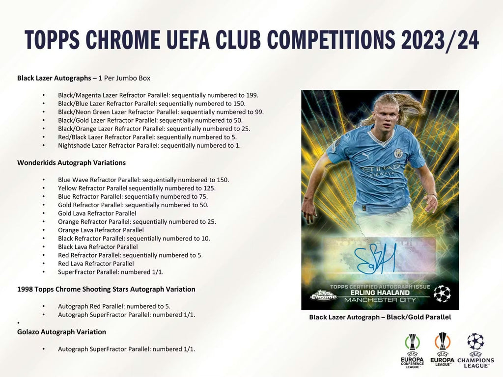 2023-24 Topps Chrome Soccer UEFA Club Competition Jumbo Hobby Trading Cards