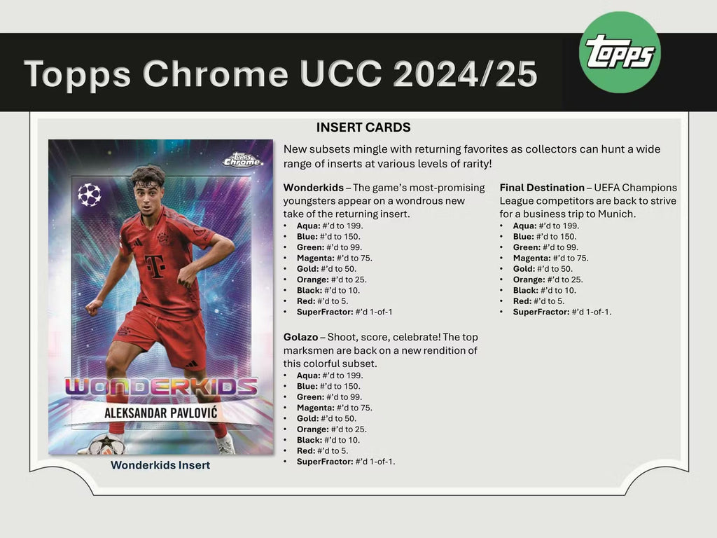 2024-25 Topps Chrome UEFA Club Competitions Soccer Blaster Trading Cards