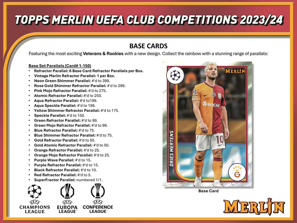 2023-24 Topps Chrome Merlin Soccer UEFA Club Competition Hobby Trading Cards
