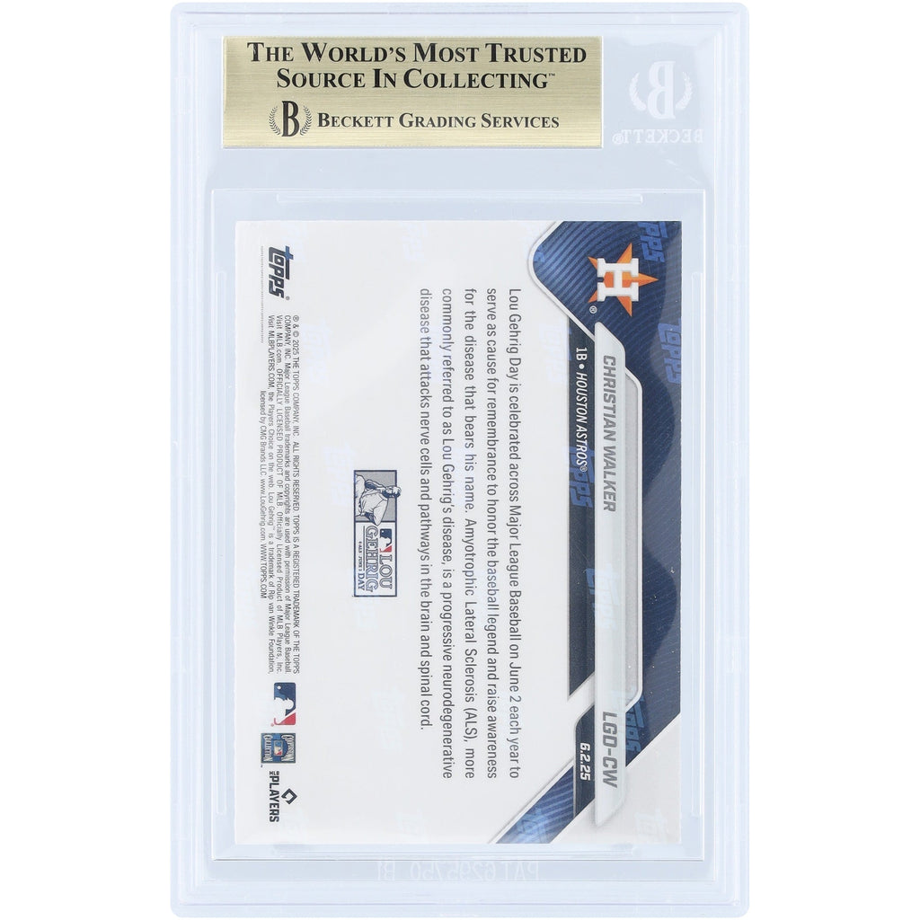 Christian Walker Houston Astros 2025 Topps Now Lou Gehrig Day #LGD-CW BGS Authenticated 9.5 Card