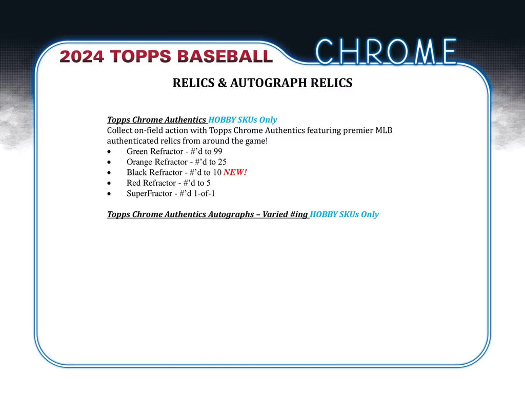 2024 Topps Chrome Baseball Breaker Delight Trading Cards