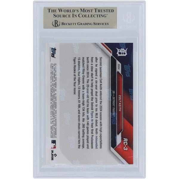 Colt Keith Detroit Tigers 2024 Topps Now 2024 Rookie Cup Team #RC3 BGS Authenticated 9.5 Rookie Card