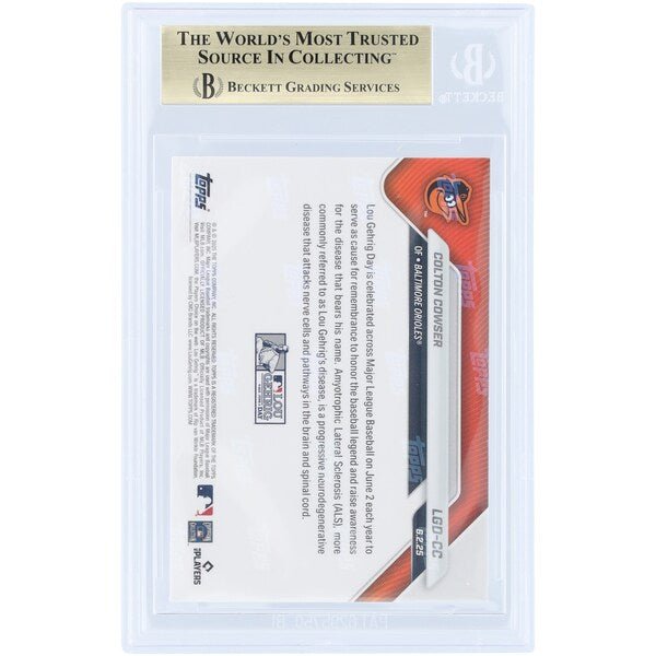 Colton Cowser Baltimore Orioles 2025 Topps Now Lou Gehrig Day #LGD-CC BGS Authenticated 9.5 Card