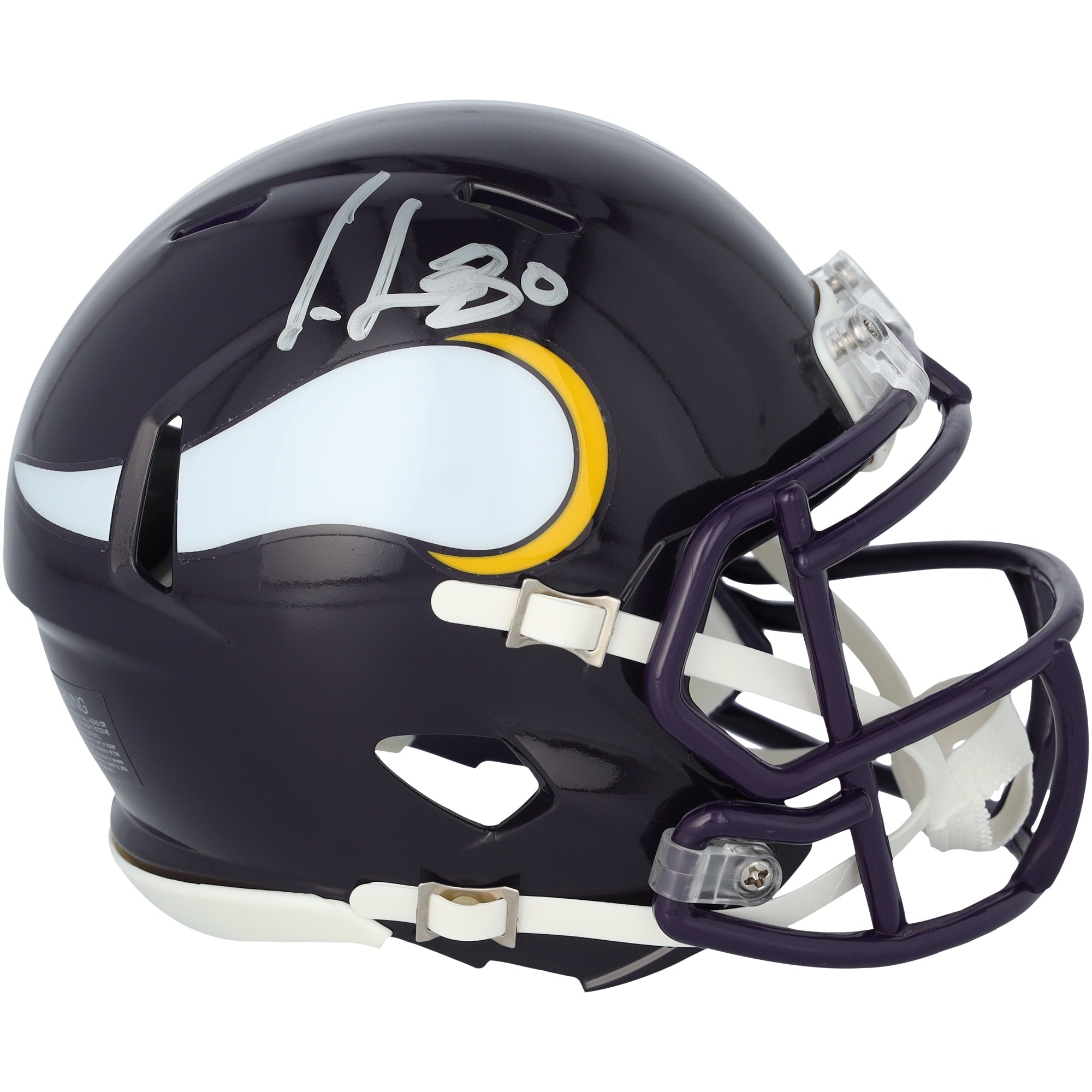 Cris Carter Minnesota Vikings Autographed Fanatics Authentic Riddell 1983-2001 Throwback Speed Mini Helmet