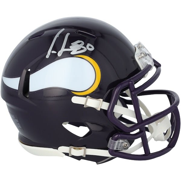 Cris Carter Minnesota Vikings Autographed Fanatics Authentic Riddell 1983-2001 Throwback Speed Mini Helmet