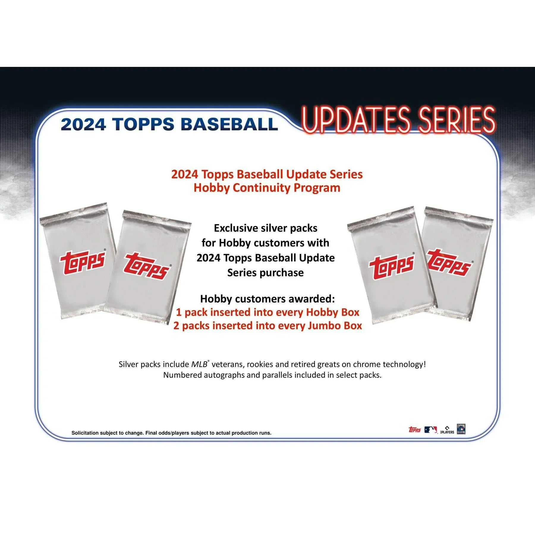 2024 Topps Update Series Baseball Hobby Jumbo Box (Ships Sealed Only)