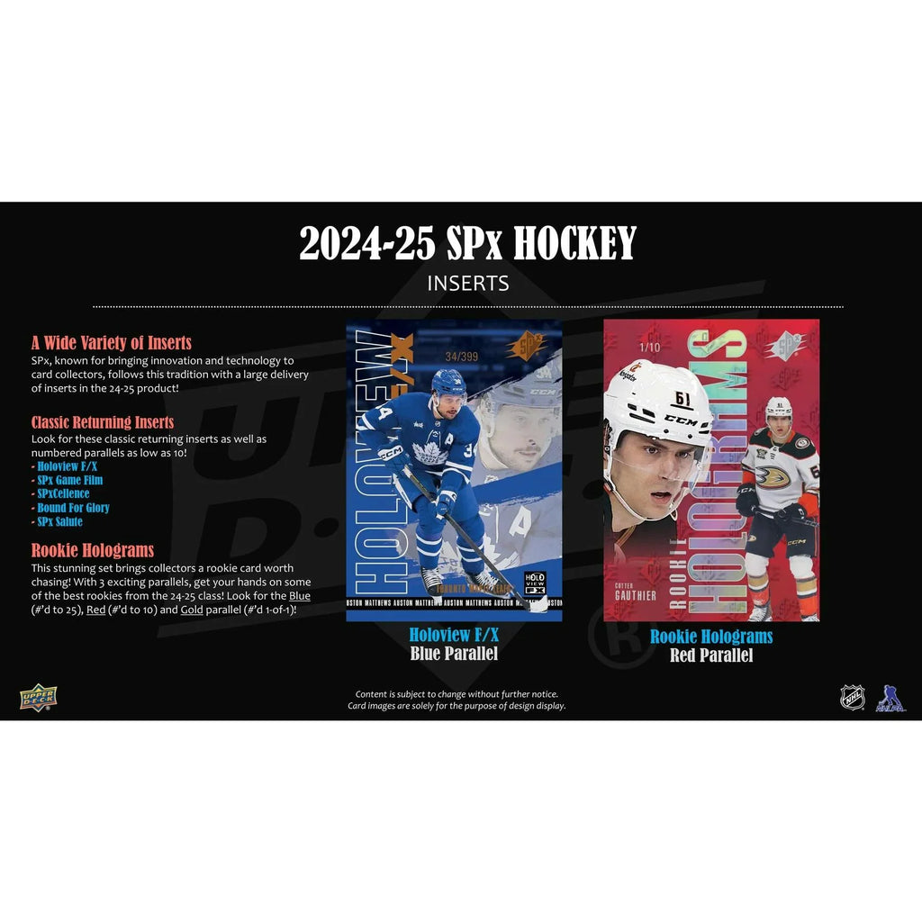 2024 25 Upper Deck SPx Hockey Hobby 20 Box Case (Ships Sealed Only) - D1