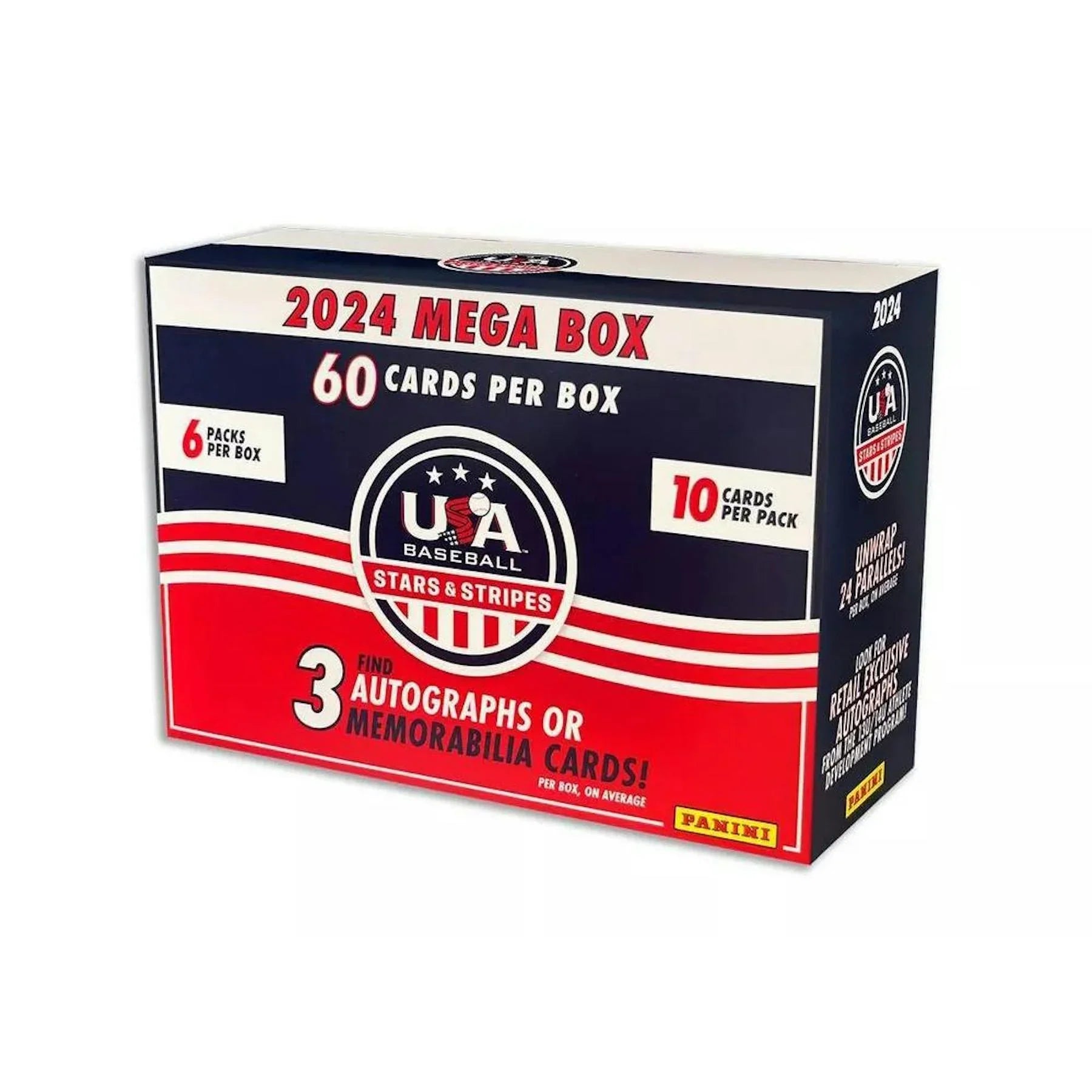 2024 Panini USA Stars Stripes Baseball Mega Box (Ships Sealed Only) - D1