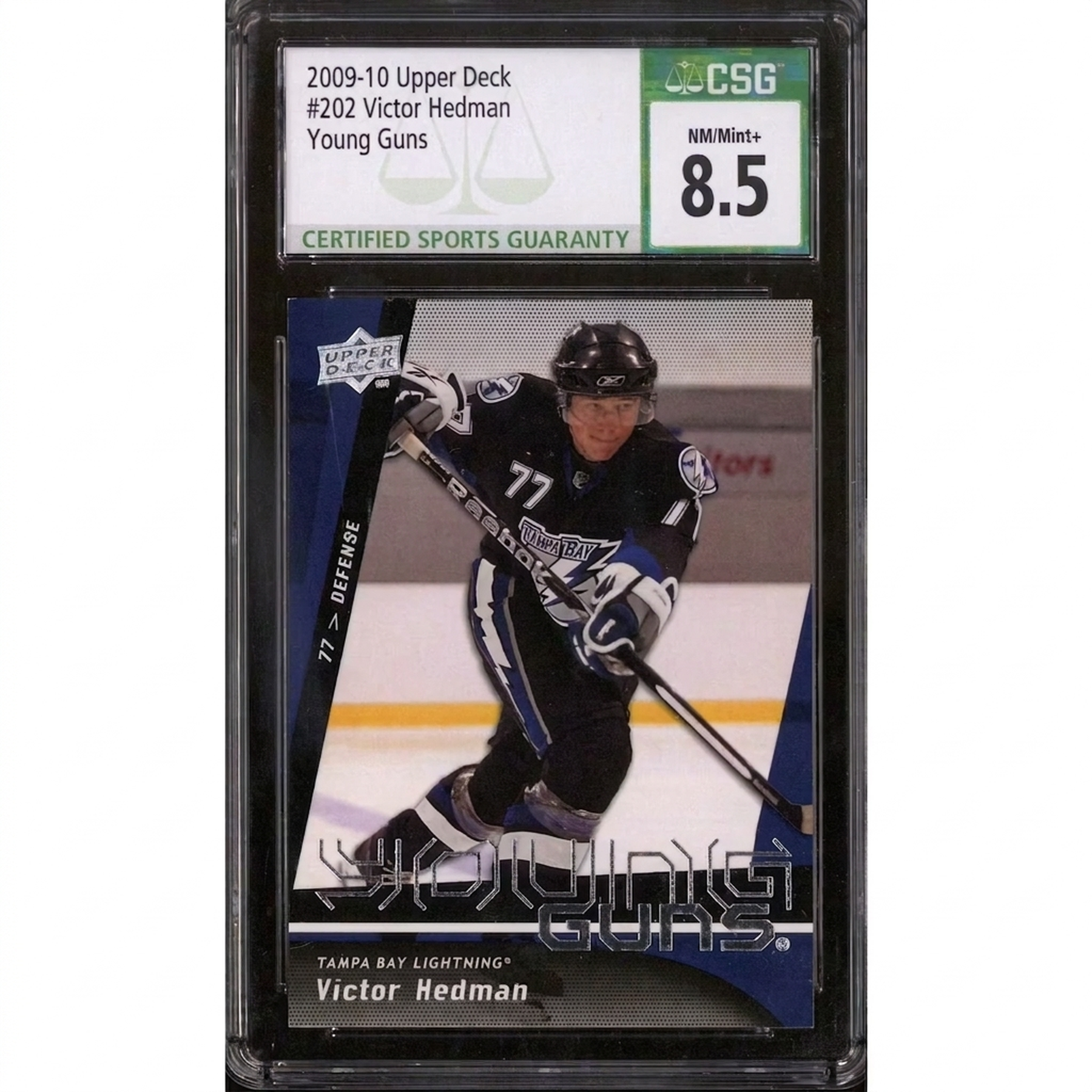 2009-10 Upper Deck Young Gun Victor Hedman CSG 8.5 card #202